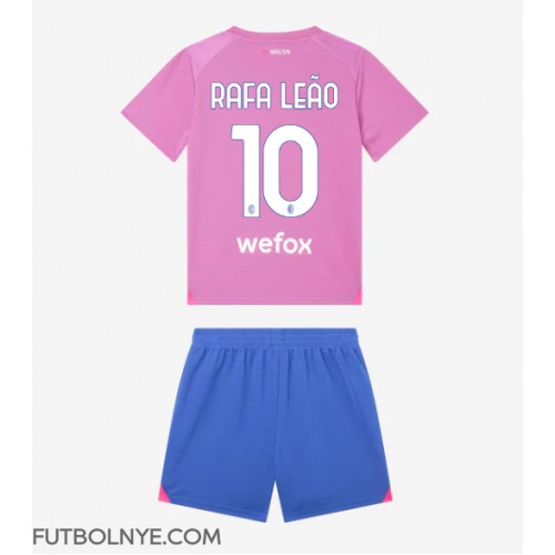 Camiseta AC Milan Rafael Leao #10 Tercera Equipación para niños 2023-24 manga corta (+ pantalones cortos)